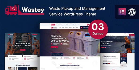 Wastey - Waste Pickup and Disposal Services WordPress Theme