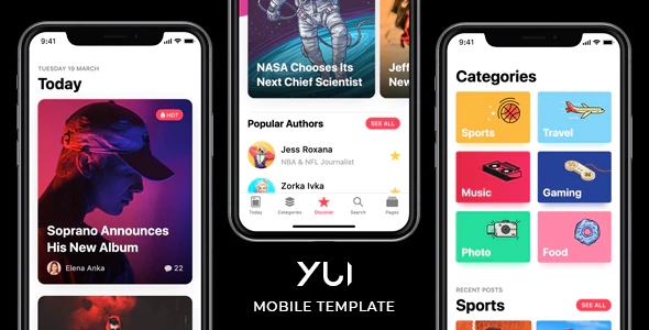 Yui - News & Magazine Mobile Template