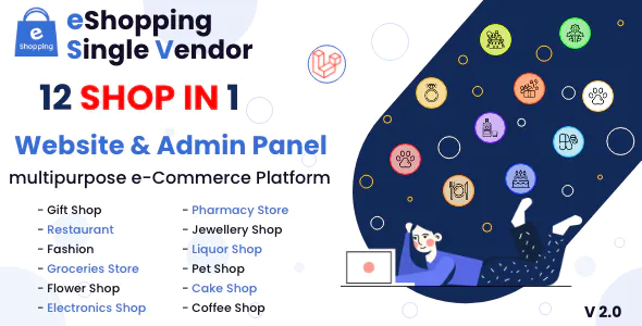 eShopping - Single Vendor Multi Purpose eCommerce System - Laravel Website