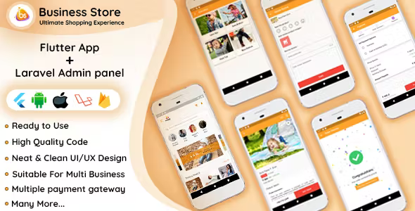 Business Store B2C Flutter ECommerce Full Mobile App with PHP Laravel CMS