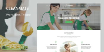 CleanMate - Cleaning Company Maid Gardening WordPress Theme