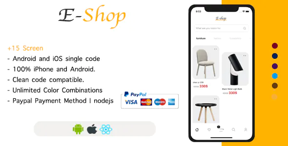 E-Shop - React Native Ecommerce Template / Redux / JSON Server