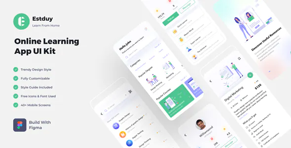 E-Study - Online Learning Mobile App Figma