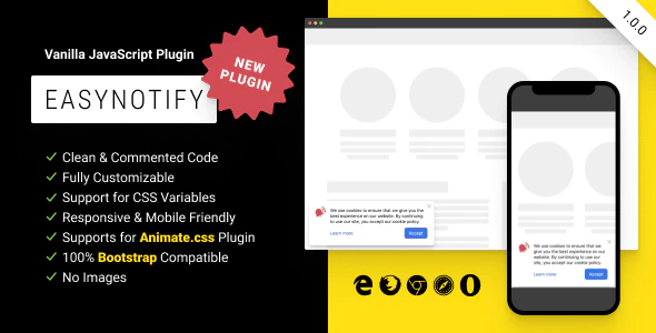 EasyNotify: Lightweight Responsive JS Plugin for Modern Notification