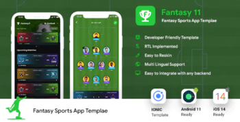 Fantasy League Contest Sports Android App Template + iOS App Template - IONIC5 - Fantasy 11