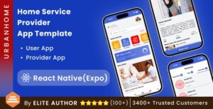 Home Service Finder & Provider Booking Template in React Native | 2 Apps | UrbanHome | Android & iOS