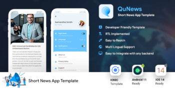 2 App Template - Online News App - Blog App, Magazine App - QuNews