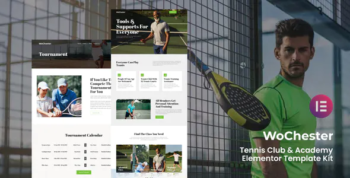 WoChester - Tennis Club & Academy Elementor Template Kit