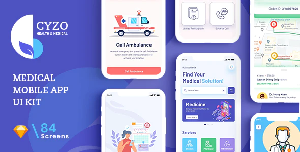 CYZO - Medical App UI Kit for Photoshop