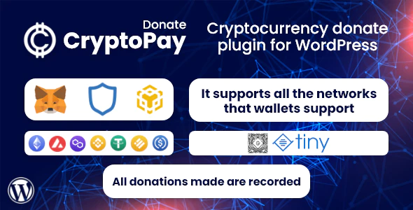 CryptoPay Donate - Cryptocurrency donate plugin for WordPress