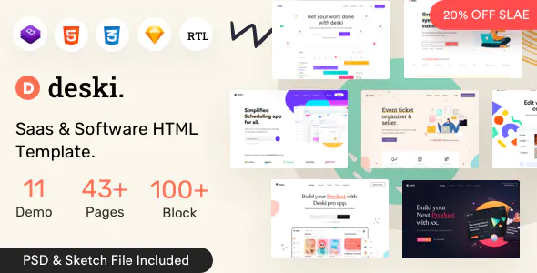 Deski - Saas & Software HTML + RTL Template