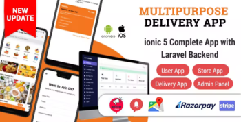 Food Delivery App -Multi Restaurant ionic 5 Complete Ready to Use App (Android, ios & PWA)