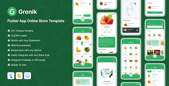 Gronik - Grocery Shop Flutter App Online Store Template