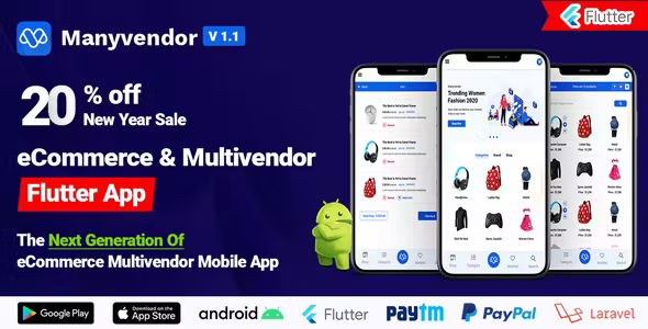Manyvendor eCommerce Customer Mobile App - Flutter iOS & Android