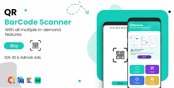QR Scanner & Generater+ BarCode Scanner - Android App with - Admob Ads