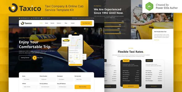 Taxico – Taxi Company & Online Cab Service Elementor Template Kit