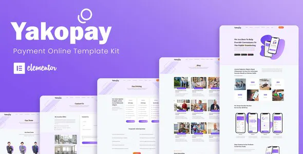 Yakopay - Online Payment App Elementor Template Kit