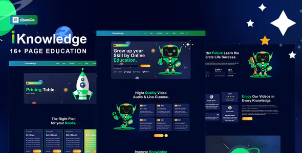 iknowledge - education online & learning platform elementor template kit