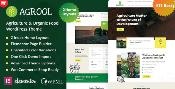 Agrool - Agriculture & Organic Food WordPress Theme