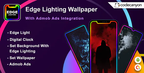 Android Edge Lighting Wallpaper - Digital Clocks wallpaper (Android 11)