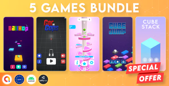 BUNDLE 5 GAMES - Admob + GDPR + Unity