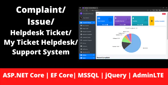 Complaint - Issue - Helpdesk Ticket - My Ticket HelpDesk Support System - ASP.NET Core - EF Core