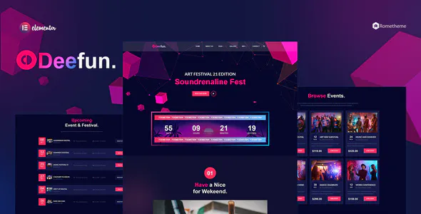 DeeFun - Festival & Event Organizer Elementor Template Kit
