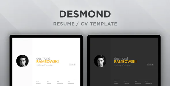 Desmond : Resume / CV HTML Template