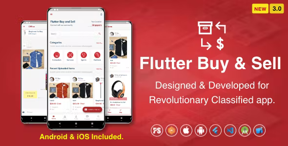 Flutter BuySell For iOS Android ( Olx, Mercari, Offerup, Carousell, Buy Sell, Classified )