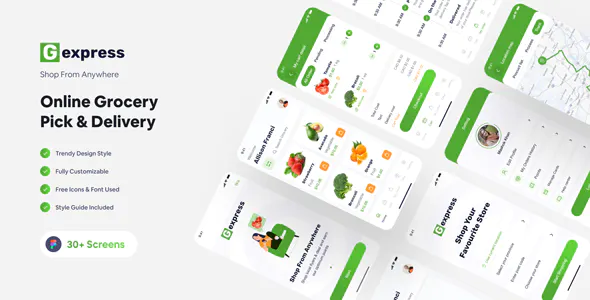 Gexpress - Grocerry Shop App Figma Template