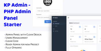 KP Admin - PHP Admin Panel Starter