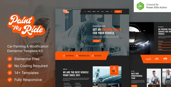 PaintMyRide – Car Painting & Modification Elementor Template Kit