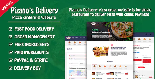 Pizano's Delivery: Unlimited pizza order website