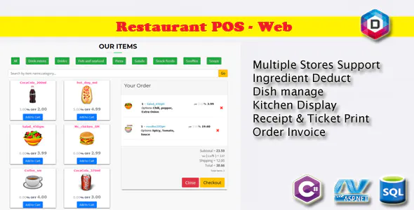 Restaurant Point of Sale - Rest POS WEB