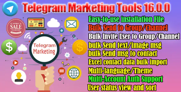 Telegram Marketing Tools-Scraper/Extract/Add/Search/Invite Member