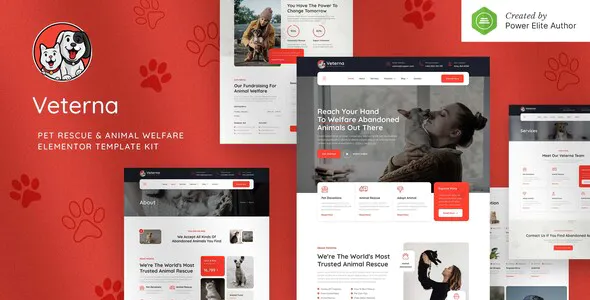 Veterna – Pet Rescue & Animal Welfare Elementor Template Kit