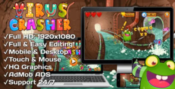 Virus Crasher - HTML5 Mobile Game! (Construct 3 | c3p)