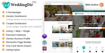 WeddingDir - Directory & Listing WordPress Theme for Vendor / Supplier