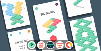 Zig Zig Pro (Android Studio+Admob+Reward Video ads+Inapp purchase+Leaderboards)