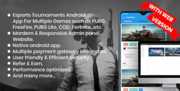 BattleMania Web version - Esports Tournament App with Website & Admin for PUBG / Free Fire / COD