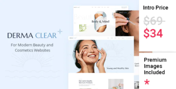 Derma Clear - Beauty Cosmetics & Skincare WordPress Theme