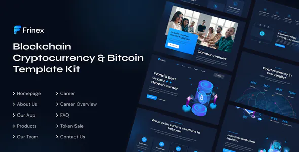 Frinex - Blockchain Cryptocurrency & Bitcoin Elementor Template Kit
