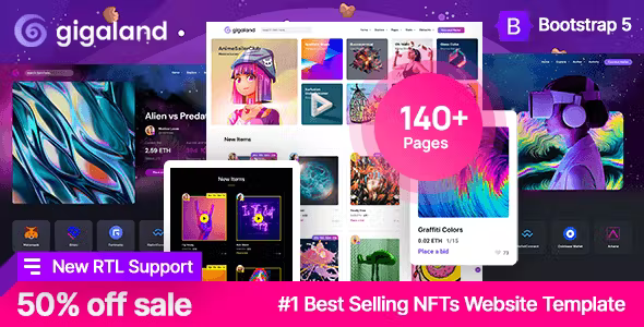 Gigaland - NFT Marketplace HTML Template + RTL