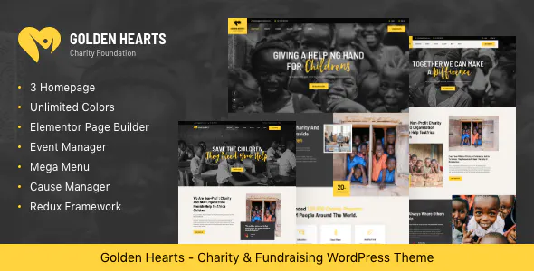 Golden Hearts - Fundraising & Charity WordPress Theme