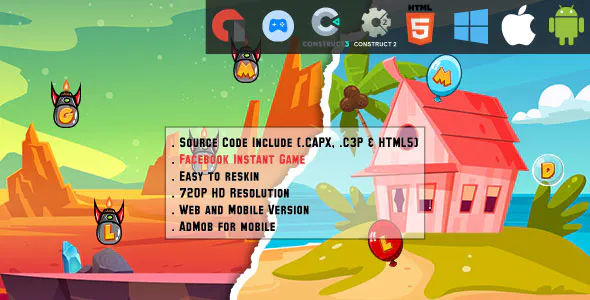 Letters Typing - 2 HTML5 Games 40% OFF - Web, Mobile and FB Instant games(CAPX, C3p and HTML5)