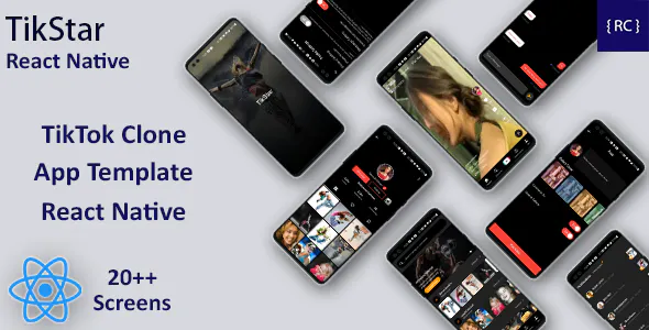 TikTok Clone App Template in React Native - Short Video Creating App Template in React Native