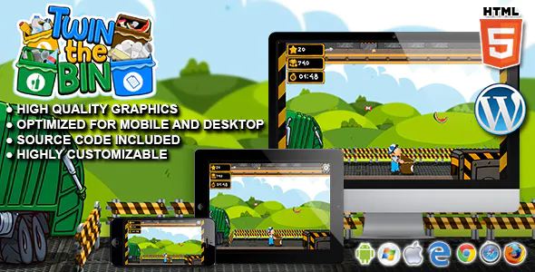 Twin the Bin - HTML5 Arcade Game
