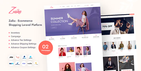 Zaika eCommerce CMS - Laravel eCommerce Shopping Platform