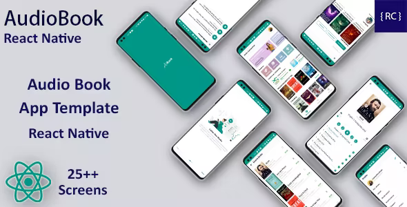 Audio Book Android App Template +Audio Book iOS App Template - Online Book - React Native - AudioBook