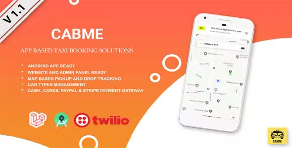 Cabme - Enterprise Level Complete Taxi App Android + Web